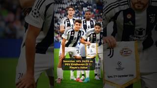 Juventus  UCL 24/25 Matchday 1 vs. PSV Eindhoven (3-1) | Player's Value #juventus #ucl #shorts