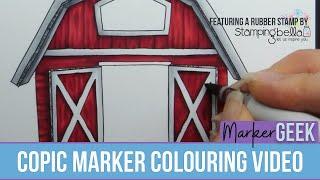 Copic Marker Colouring Oddball Barn, Hay & Fence set - Stamping Bella Rubber Stamp
