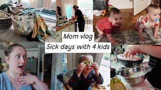 twin mom days in the life  sick days with 4 kids // mom life