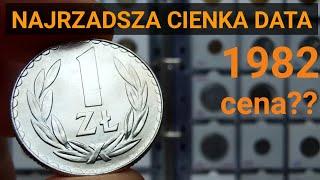 Najrzadsza moneta PRL-u? 1 złoty 1982 cienka data,  prawdopodobnie moneta inwestycyjna, #numizmatyka