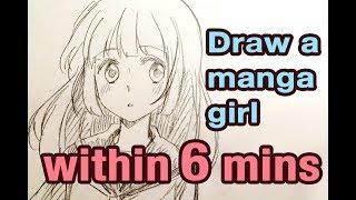 Draw a manga girl within 6mins 六分鐘內速畫萌少女！