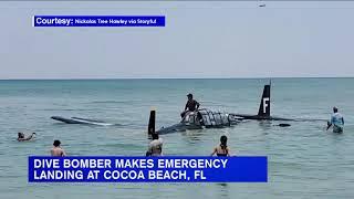 World War II-era plane crash-lands in ocean during Florida air show