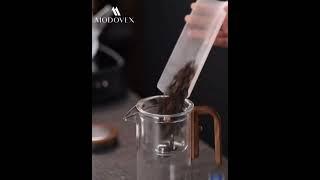 Magnetic Glass Teapot with Wood Handle, One-Click Separation.