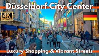 Exploring Düsseldorf Germany City Center,Luxury Shopping District 4K UHD 120 FPS Walking Tour