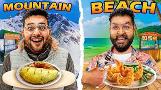 Beach vs Mountain Food Challenge  || Foodie We