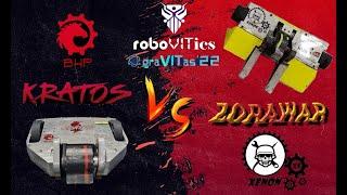 Kratos[teambhp] v/s Zorawar[team xenon]| 15kg|GraVITas'22|VIT Vellore|ROBOWAR