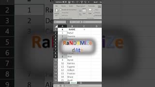 Randomize data with RAND function #excelformula #excel #exceltutorial #exceltips