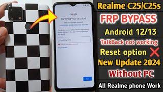 Realme C25s/C25 Frp Bypass Android 13 | No Talkback | Realme All Phone Frp Bypass Without PC