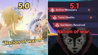 Genshin Players Before and After 5.1 Natlan Archon Quest War 