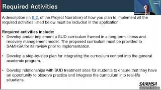 SAMHSA Provider’s Clinical Support System – Universities Pre-Application Webinar (Audio Description)