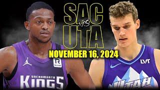 Sacramento Kings vs Utah Jazz  Full Game Highlights - November 16, 2024 | 2024-25 NBA Season