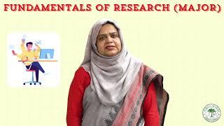 Introduction - Fundamentals of Research (Major)