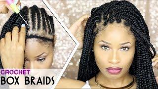 How To  CROCHET BOX BRAIDS  (looks like the real thing! free-parting)