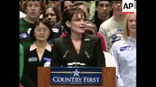 At an Omaha, Neb., rally, Sarah Palin, the Republican vice presidential candidate, elaborated on her