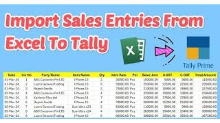 How to import Sales from Excel, Import Item wise Sales Entries in TallyPrime