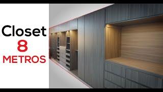 CLOSET GRANDE/ ¡8 METROS DE CLOSET / Acabados Residenciales en Madera