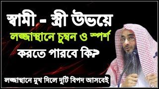 স্বামী-স্ত্রী উভয়ে লজ্জাস্থানে চুম্বন ও স্পর্শ করতে পারবে কি ?  লজ্জাস্থানে মুখ দেওয়া যাবে কি ?