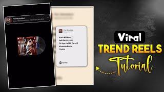 Instagram Trending Spotify Card Lyrics Video Edit | Spotify Music Player Reels Video Tutorial