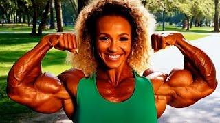 FBB Ai Muscle Girl | Female Bodybuilding Giantess growth Muscular Woman 03