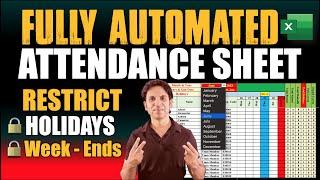 Automated Advanced Attendance Sheet With Holidays / Fully Automated Attendance Sheet English