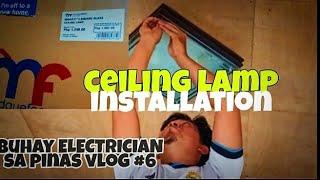 HOW TO INSTALL SQUARE GLASS CEILING LAMP (CHANDELIER) FOR LIVING ROOM.