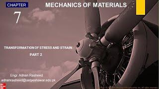 Transformation of Stresses | Chapter 7 | Part 2 | Mech of Materials | Engr. Adnan Rasheed Mechanical