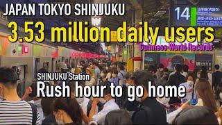 【4K】SHINJIKU Station.Rush hour!!【新宿駅】壮絶な帰宅ラッシュ2022.【利用者数世界No.1】JAPAN TOKYO Travel