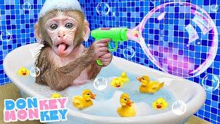 The Bath SongLet's Take A Bath With Donkey Monkey | Donkey Monkey - Nursery Rhymes