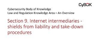 CyBOK Law Part 9 intermediary liability