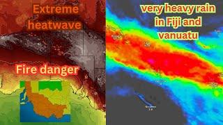 Intense heatwave, heavy rain, fire danger & more in Oceania until January.