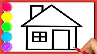 House drawing ll How to draw easy house step by step for kids ll House drawing for competition.