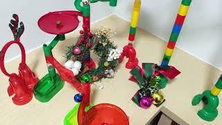 Christmas Marble Run Race Duel! Santa Claus Vs Elf