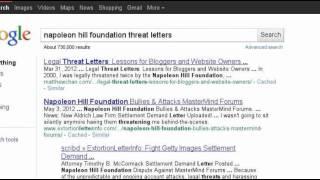 Napoleon Hill Foundation Legal Threats & Disputes