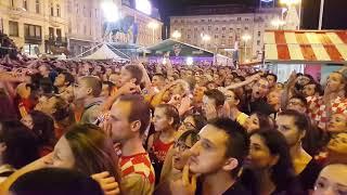 Croatian football fans during the match against England - Zagreb - main square - Croatia