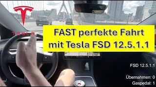 Tesla FSD 12.5.1.1 fährt FAST perfekte 18 Meilen komplett autonom