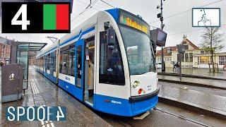 Cabinerit Tram 4 Amsterdam | Centraal Station - Drentepark | 4K Tram Driver Cabview