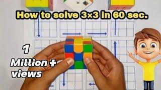 How to solve a 3×3 rubik's cube just in 60 seconds | easiest way to solve rubiks cube