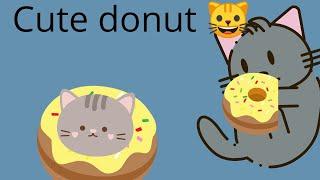 How to draw a cute donut kitten/ Drawing coloring