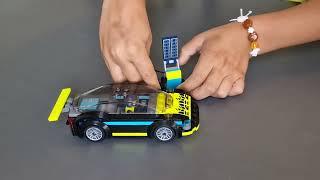 Lego City Electric Sports Car 60383 | Kid unboxing, building and playing with Lego race car