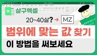 VLOOKUP 유사일치로 기온별 옷차림표 만들기 (엑셀 구간별 등급)