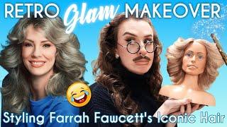 Retro Glam Makeover: Styling a 1970s Farrah Fawcett Mannequin's Iconic Hair