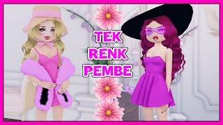  TEK RENK PEMBE MODA YARIŞI  ROBLOX DRESS TO IMPRESS