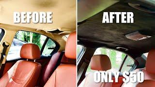 How To Fix BMW E90 Saggy Headliner With Suede Wrap‼️