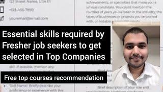 Essential Skills for Freshers Seeking Jobs or Internships || Tips for Real Life #jobs #skills