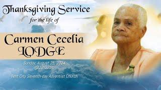 Thanksgiving Service for the Life of Carmen Lodge