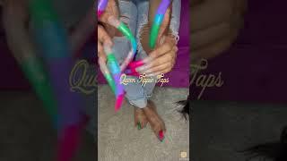 Long rainbow ASMR fingernails