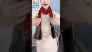 Tie tips Tie a Silk scarf 窍小门，丝巾系法 #silkscarf #fashion #scarf #beauty #women