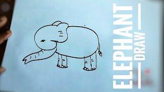 Draw a elephant || Only drawing for kids || linkon art space