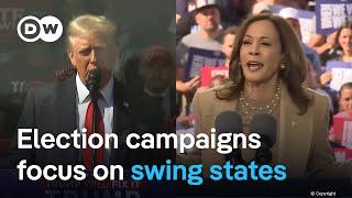 US polls show tight race in key swing states | DW News