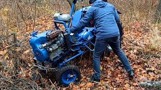 Off Road Homemade Tractor Stuck in the Woods Mud